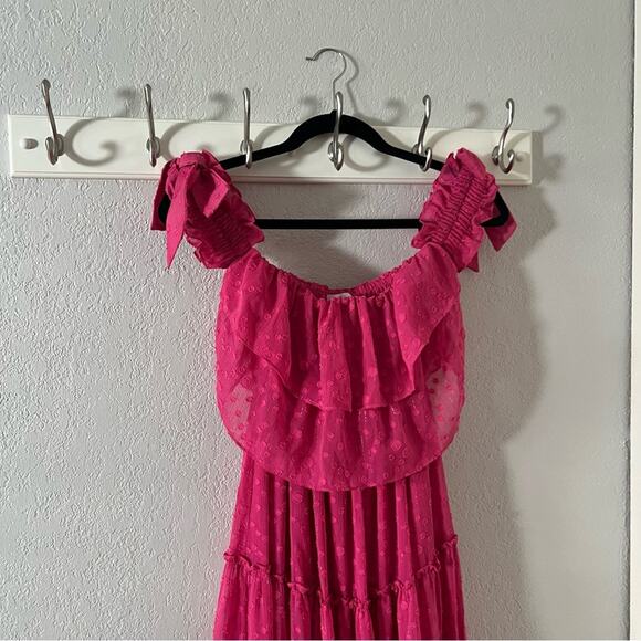 Revolve Misa Micaela Pink Off-the-Shoulder Dress - Picture 3 of 8